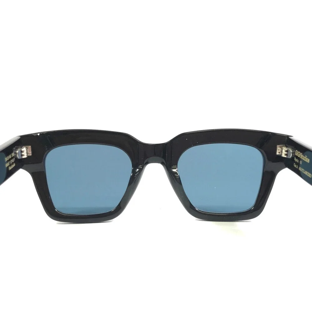 Gigi Studios Sunglasses KANT 6745/1 Black Square Frames w/ Blue Polarized Lenses